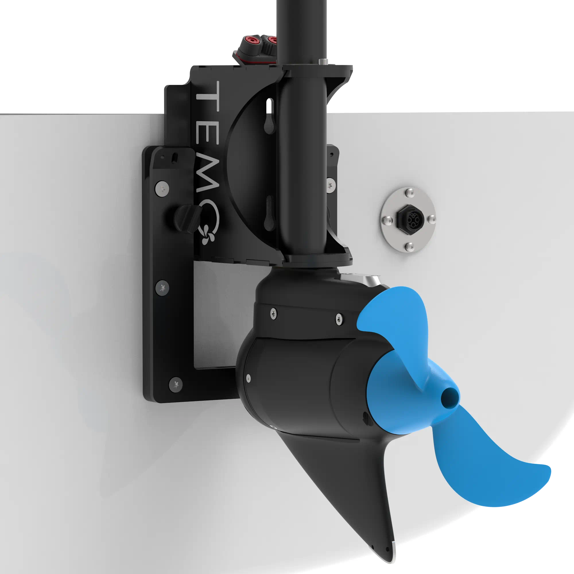 TEMO OUTPOD quick-release transom bracket and electric drive